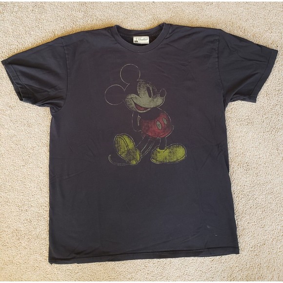 Disney Other - Vintage 1999 Disney Parks Mickey Mouse Distressed Unisex Black Sz Large Shirt